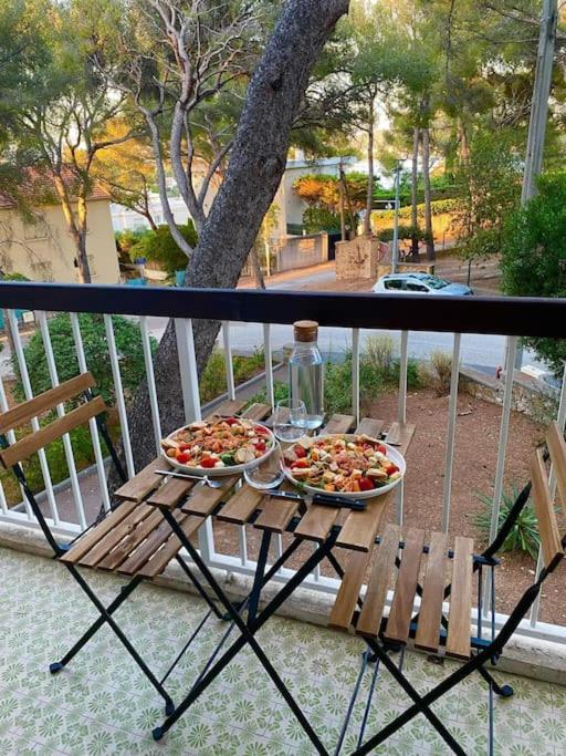 T2 Avec Clim Et Terrasse Vue Mer, Les Sablettes La Seyne-sur-Mer Luaran gambar
